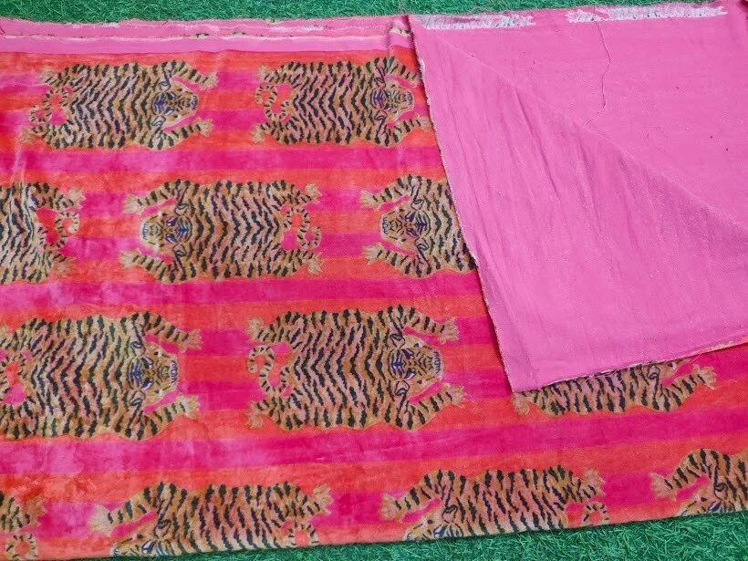 Indian Velvet Upholstery Fabric Sewing Running Fabric Animal Printed By The Yard - Image 4 of 4