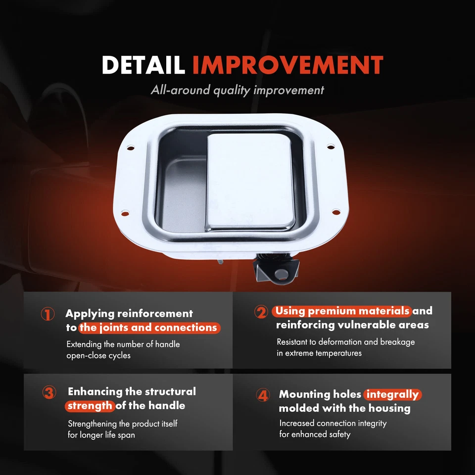 Driver Side Chrome Interior Door Handle for Peterbilt 330 1995-2005 357 378 362 - Image 3 of 4