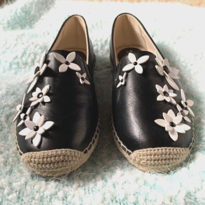 Michael Kors Lola Kendrick Espadrille Flats Black Leather  display picture 1