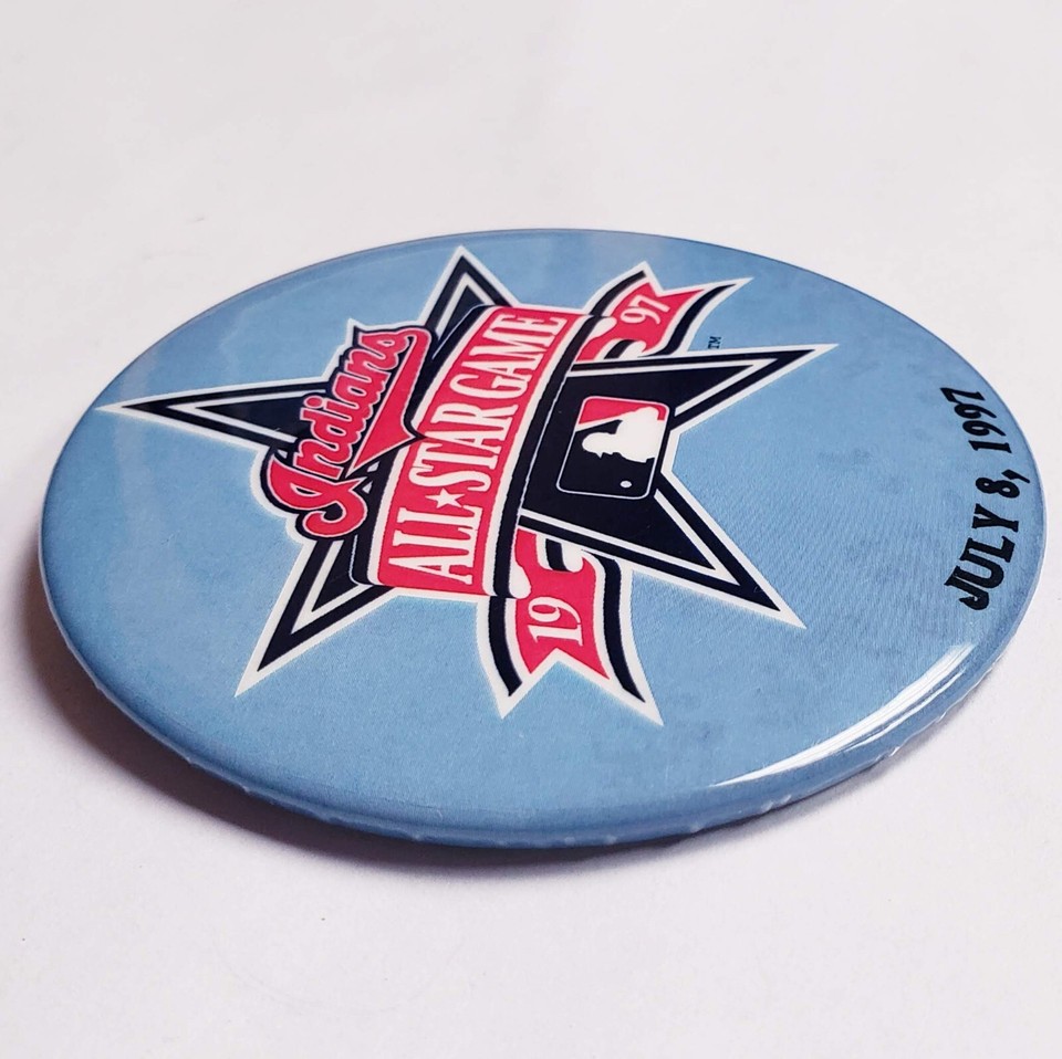 Vintage 1997 MLB AllStar Game Button 7/8/97 Cleveland Indians / Jacobs