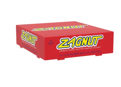 ZAGNUT Crunchy Peanut Butter with Toasted Coconut Candy, 1.51 oz Bar (18 Count)