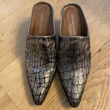 Donald J Pliner Metallic Mules Slides 7.5