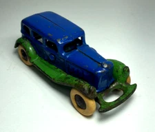 AC Williams Cast Iron Blue & Green Packard 500 Take-A-Part Sedan Car 4 1/2"