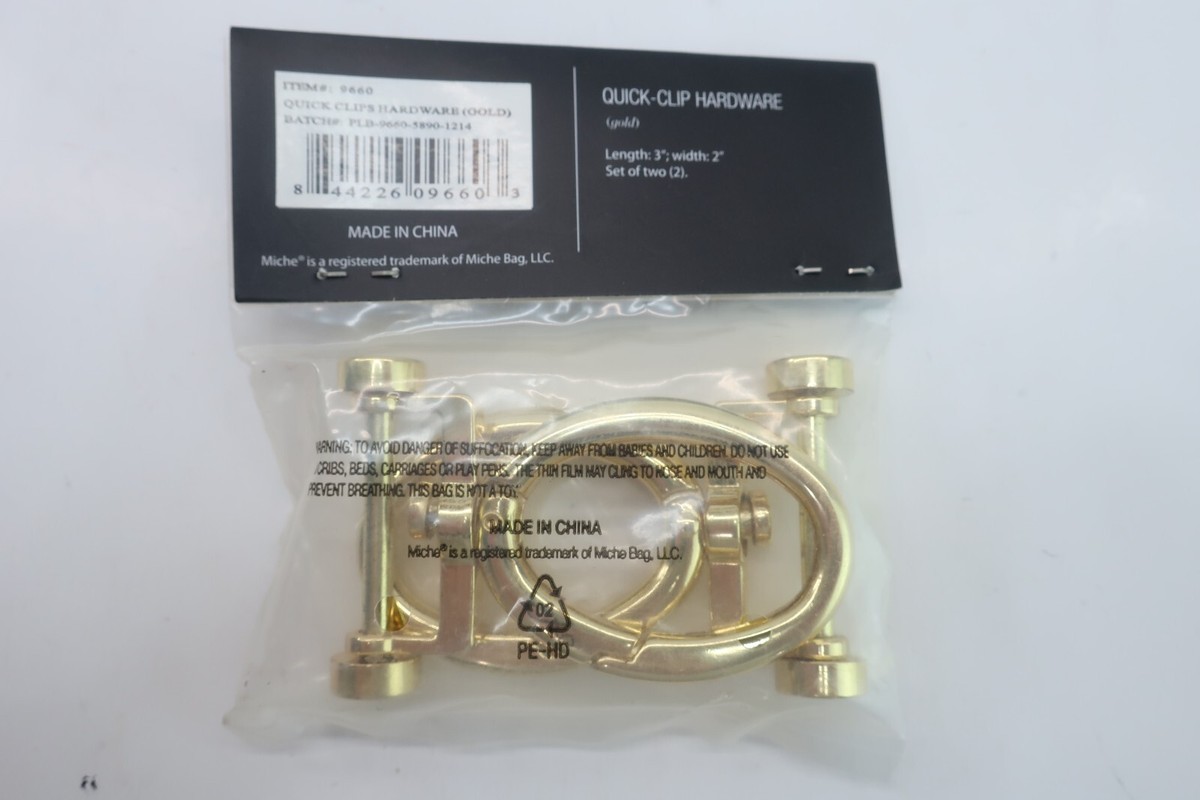 Miche Removable Gold Color Quick-Clip Swivel Hardware Set of 2