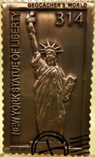 Geocacher's World 314 -USA- Statue Lady Liberty XLE Gold Collectible GEOCOIN