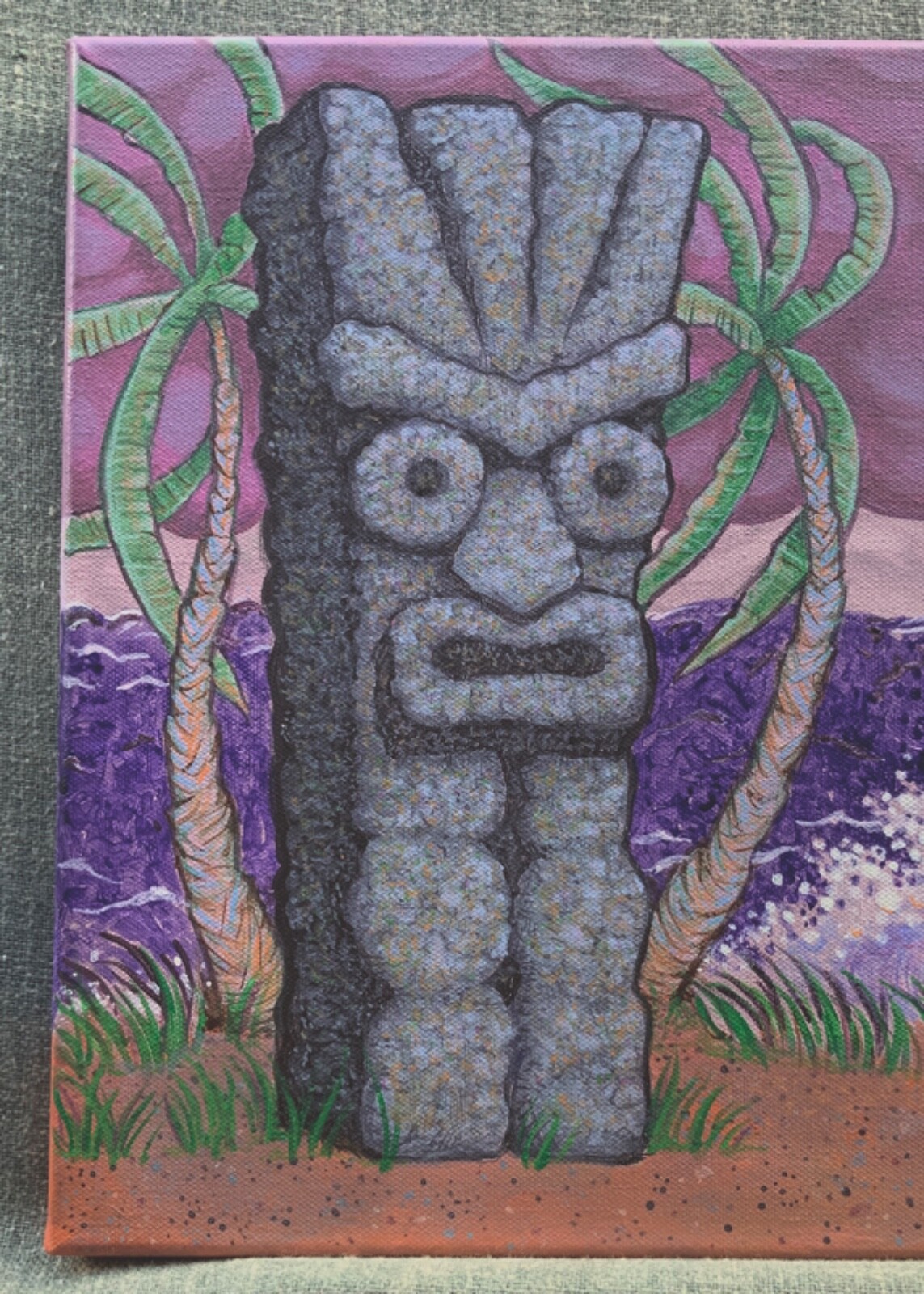 TIKI GARDENS FLORIDA Exotica Painting RED LAVA KID ART Nude Girl RETRO HULA FL | eBay