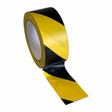 Image of Yellow/Black PVC Hazard Warning Tape 50mm x 33M