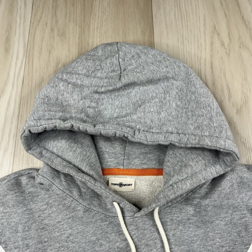 Tory Burch French Terry Chevron Pullover Sudadera con Capucha Para Mujer Talla S Pequeña Gris Claro - Imagen 11 de 15