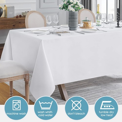 VidaFete Tablecloth 90 * 156inch 2pack Rectangle Table Cloth Polyester Stain ... - Picture 4 of 6