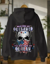 2nd Amendment Hoodie When Guns are Outlawed Graphic Street Wear Big Tall Small