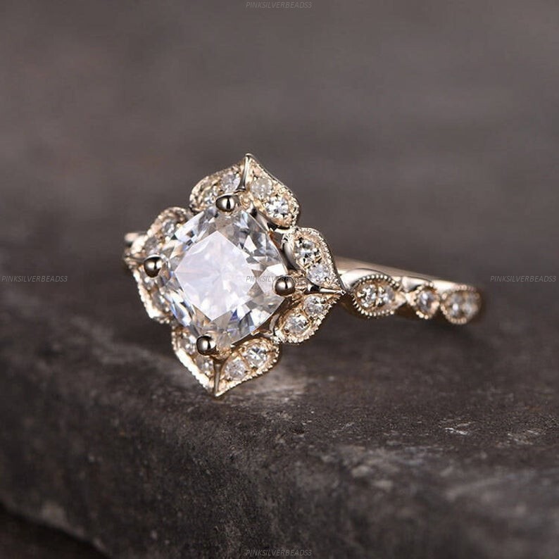 Moissanite Diamond Wedding Band in 14k Rose Gold Fine Jewelry-image