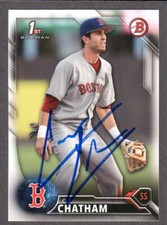 2016 BOWMAN BD 38  C.J. Chatham  BOSTON RED SOX  SIGNED AUTOGRAPH AUTO COA