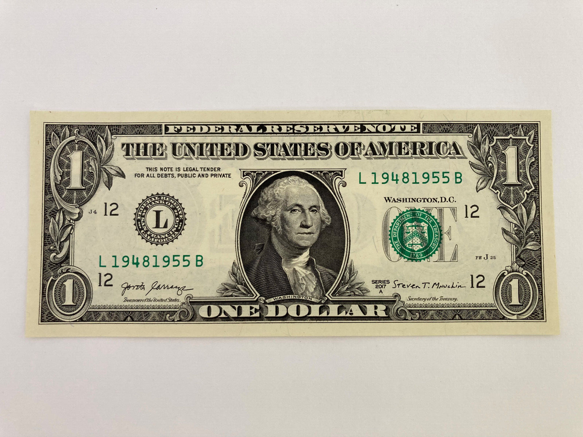 切手1 $1 One Dollar Bill 1948-1955 (L19481955B) Dual Year Fancy Serial