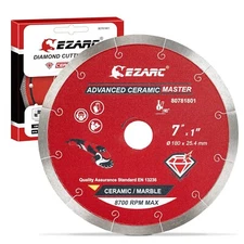 EZARC 7" X 1" DIAMOND ADVANCED CERAMIC WET CUTTING TILE SAW BLADE 80781801