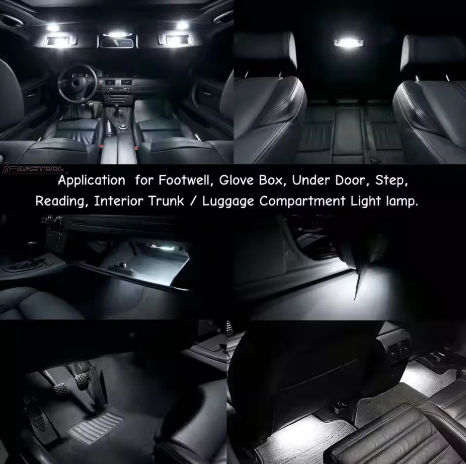 2x White 6000K 18-LED Courtesy Door Trunk Lights Lamp For Mercedes-Benz W204 W212 W207 W221 OEM# A2218200401  