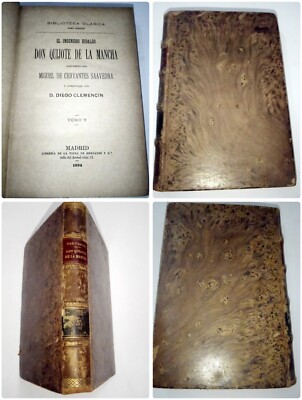 1894 CERVANTES DON QUIJOTE COMENTADO POR CLEMENCIN SPANISH ANTIQUE BOOK ...