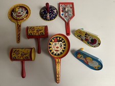 8 Vintage Tin Metal Noise Makers New Years Eve Toys Party Favors Celebration