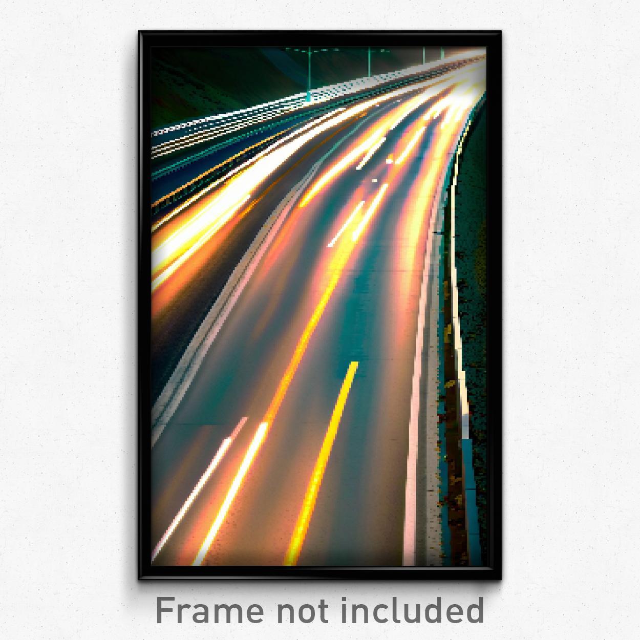 8-Bit Pixel Art Poster - Polished Highway Psychedelic Gaming Print