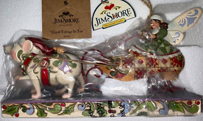 Jim Shore Heartwood Creek 2010 GOOD TIDINGS IN TOE Fairy Shoe Sleigh #4019322 G5