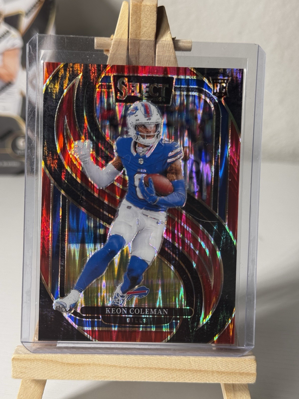 2024 Select Keon Coleman Premier Level Red Prizm Shock #153 /249 Bills