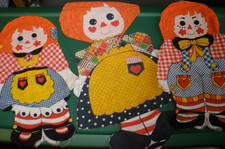3 RAGGEDY ANN ANDY Cut N Sew Pillow READY TO FILL FINISH Cotton Fabric 056