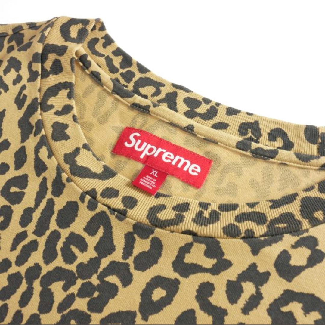 Supreme 23AW Small Box L S Tee Leopard Animal Print T-Shirt