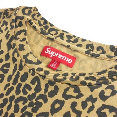 Supreme 23AW Small Box L S Tee Leopard Animal Print T-Shirt