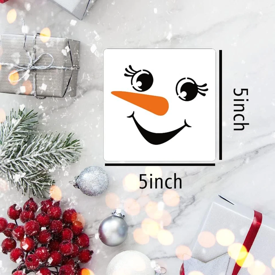 Snowman Faces Stencil5” Christmas Stencils Reusable Holiday Drawing Stencils ... - Image 2 of 4