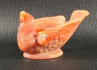 Boyd's Crystal Art Glass BIRD SALT #73 BUTTERNUT 6-27-02 Beige/Tan Cherry Seed — photo 2
