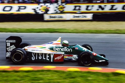 Teo Fabi Benetton B186 BMW British GP at Brands Hatch on Sunday Ju- Old Photo 2