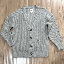 Aerie Oversized Beige Chunky Knit Cardigan Womens Small Button Front Neutral New