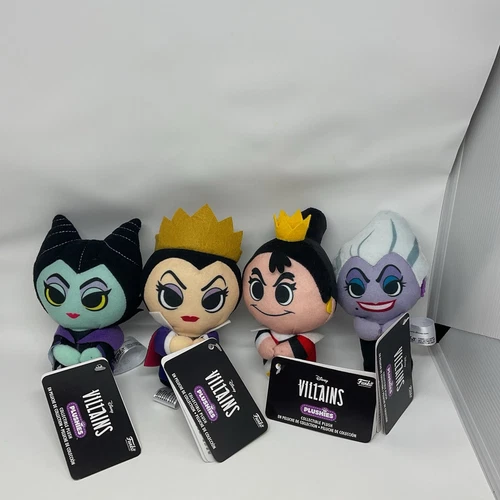 New Funko Disney Villains Plushies Collectible 4” Plush Set of 4 *NWT*