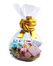 Cello Bags,10 CT 24x30 inches Clear Cellophane Bags Perfect for Gift Baskets,