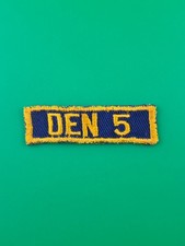 Den Number 5 Cub Scout Patch Scout Gauze Back BSA Scouts America