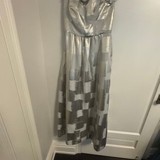 NEW OSCAR DE LA RENTA ADOREABLE GOLD METALIC TAFFETA SILK RUNWAY DRESS