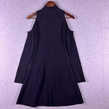Zara Mini Dress Women M Black Knit Cut Out Stretch Ribbed Comfy Casual Cocktail