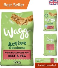 Active Goodness 12kg Complete Dry Dog Food - Tasty Beef & Veg for All Breeds 1.41 per kilo