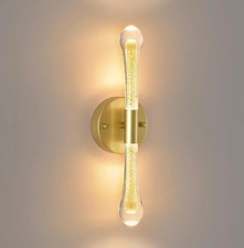 Illus 6W 4000K LED Gold Wall Sconce, Crystal Vanity Light with Bubble Crystal