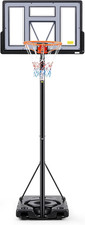 Sweetcrispy Portable Basketball Hoop Outdoor 6.1-10FT Adjustable Height, 44 Inch