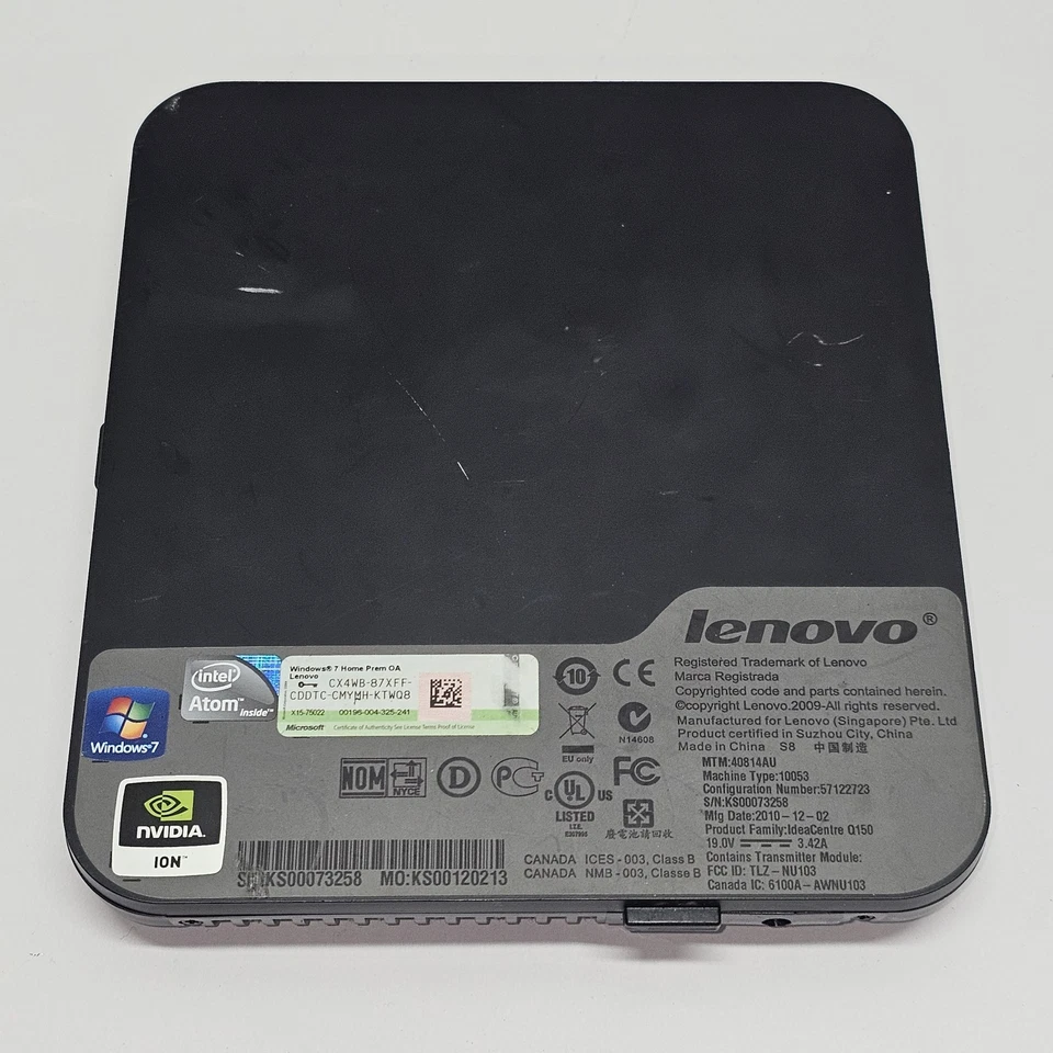 Lenovo Ideacentre Q150 Desktop Intel Atom Windows 7 NVIDIA ION 40814AU UNTESTED - Image 3 of 4