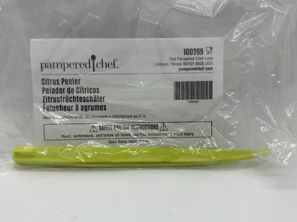 Pelador de cítricos Pampered Chef #100269 NUEVO EN PAQUETE verde Foto 2 de 4