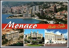 VINTAGE Monaco Monte Carlo Multi-View Aerial Postcard Unposted Chrome BA... ?077