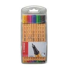 Stabilo Point 88 Fineliner Pen 0.4mm 10 Color Set Wallet Casing - Germany