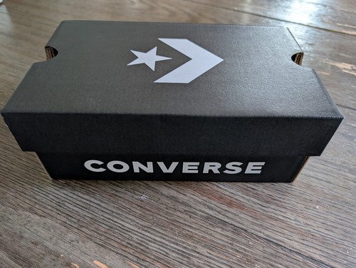 NUOVO* CONVERSE Scarpe da Ginnastica Ragazza Sparkly Nero/Bianco Taglia 10 - Foto 6 di 7