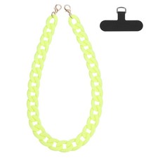 Phone Wrist Strap, 24" Acrylic Cellphone Chain with Tether Tab, Bright Yellow
