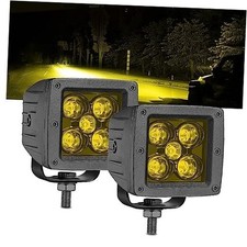 Amber LED Pods, 2PCS 3Inch 100W Yellow Fog Lights 3 Inch Amber Spot Light