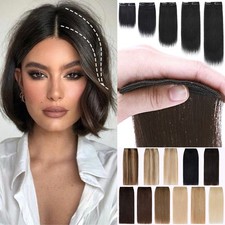 100 Human Hair Clip In Real Remy Extensions Side Topper Short Pad Mini Piece US