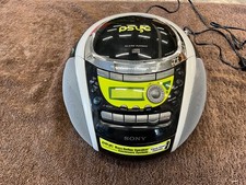 Sony Psyc CFD-E90 CD/Radio/Cassette Mega Bass Boombox w/Power Cord Tested Works