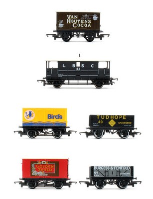 HORNBY ''OO'' MASSSTAB 6 1X LBSC BREMSWAGEN & 5X VERSCHIEDENE WAGGONS