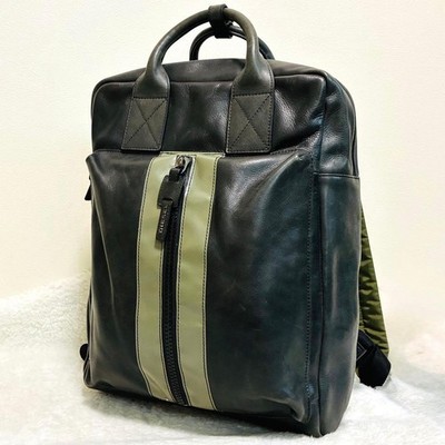 [Rare] DIESEL Khaki Rucksack Bag Leather y2k